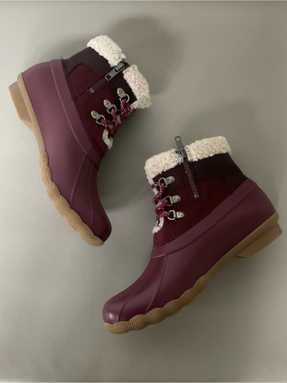 Sperry, NWBOX, Maroon, Fluffy, Winter Boots